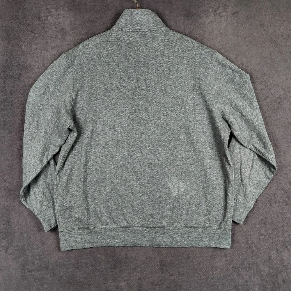 Polo Ralph Lauren Luxury Jersey 1/4 Zip Pullover Mens XL Gray Herringbone